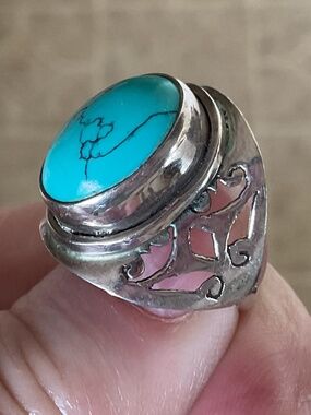 NWOT Sterling Silver 925 Mohave Turquoise Ring Size US 8